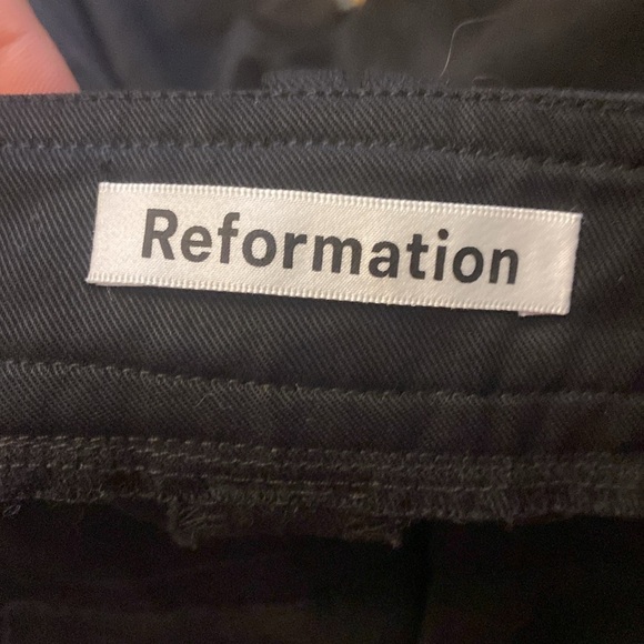 Reformation Jackson Cargo‎ Pant Black Sz 4 Flare Wide Leg 90’s Side Pockets - Picture 5 of 7